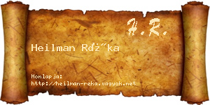 Heilman Réka névjegykártya